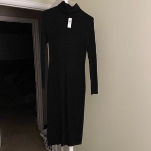 Ribbed turtleneck sweater dress